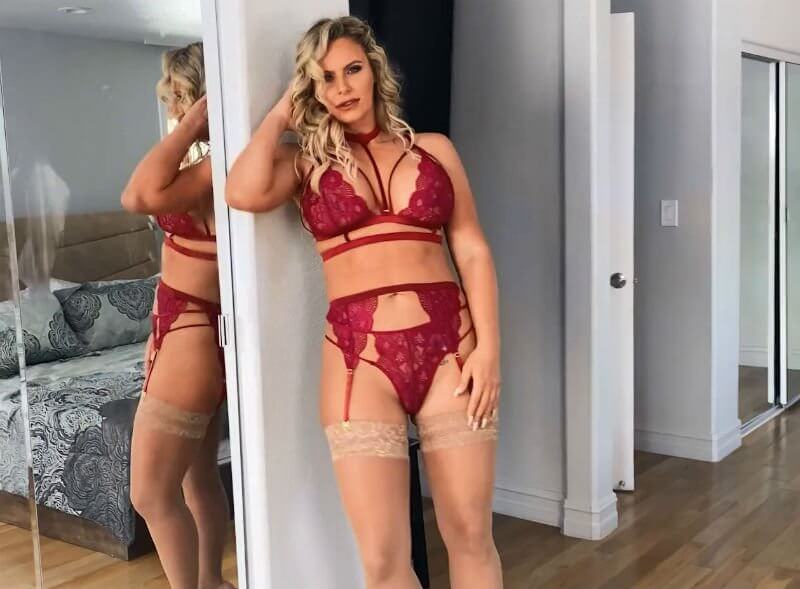 While her husband is at work, her half-naked stepmother comes into her son's bedroom